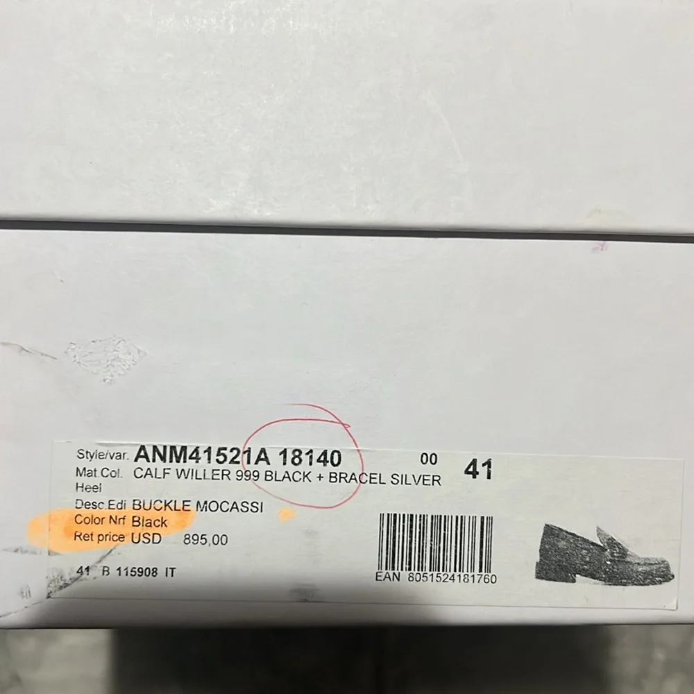 JW Anderson Logo-Engraved Leather Loafers in Black, Size 41 NEW in Box + DustBag